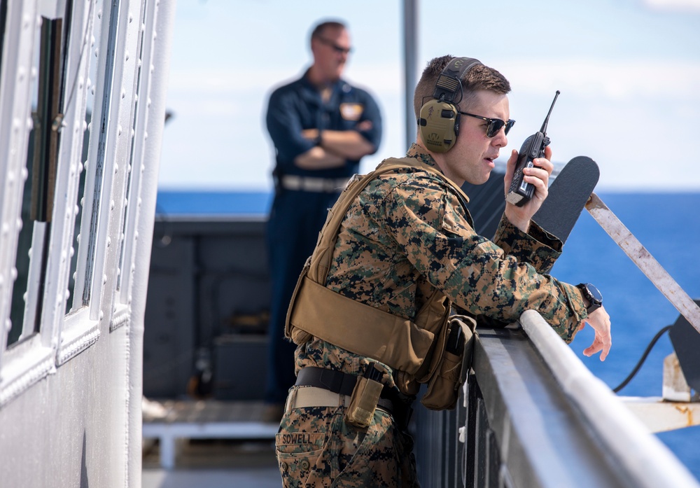 LIVE FIRE EXERCISE ABOARD USNS COMFORT