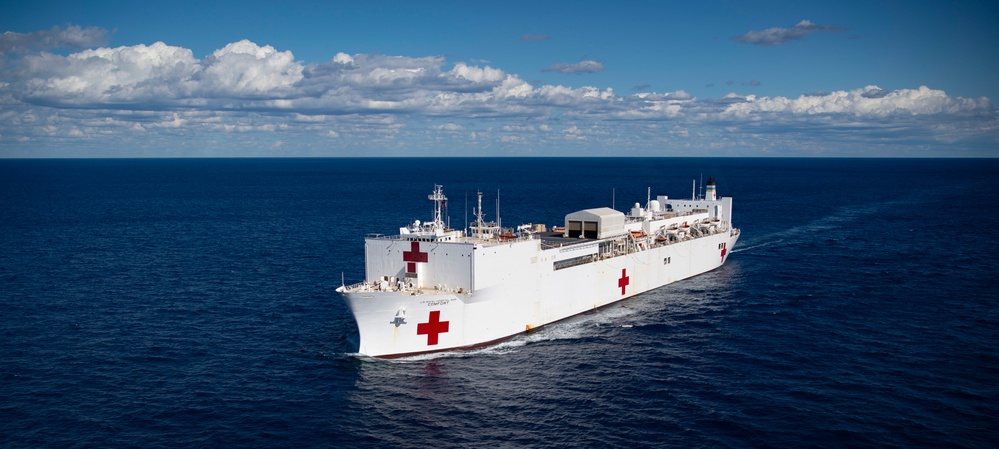 USNS Comfort Steams Through the Atlantic