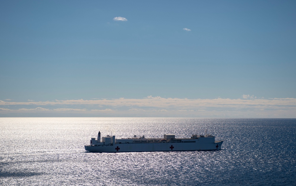 USNS Comfort Steams Through the Atlantic