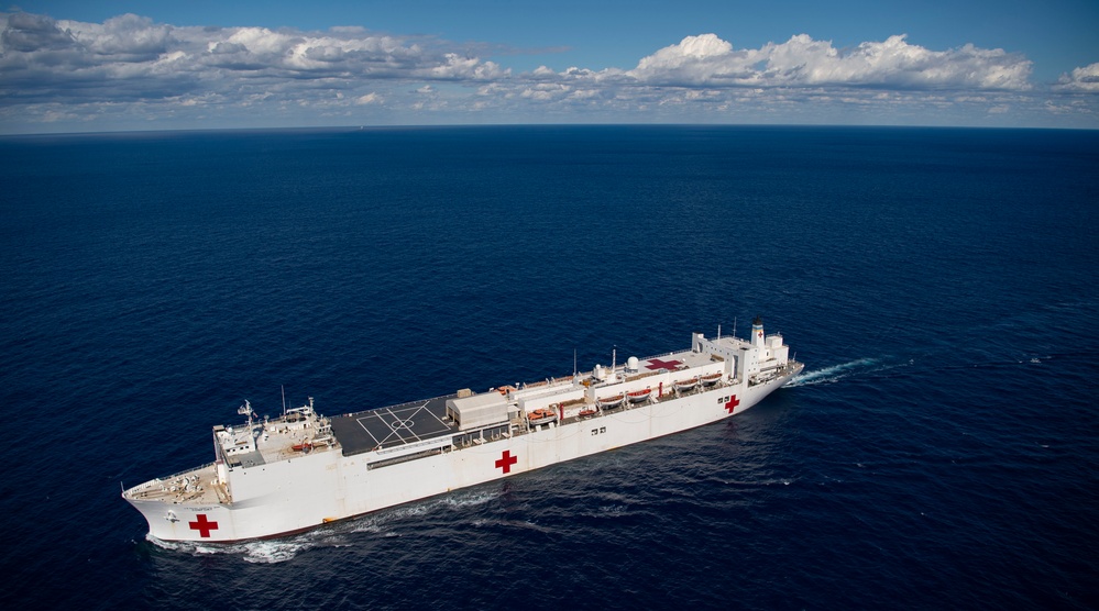 USNS Comfort Steams Through the Atlantic