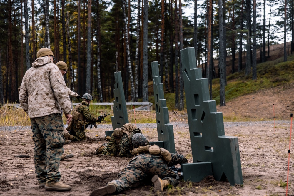 U.S. Marines with Combat Logistics Battalion 6 conduct a barricade and Chemical Biological Radiological and Nuclear range