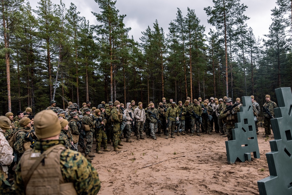 U.S. Marines with Combat Logistics Battalion 6 conduct a barricade and Chemical Biological Radiological and Nuclear range