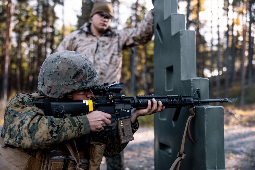 U.S. Marines with Combat Logistics Battalion 6 conduct a barricade and Chemical Biological Radiological and Nuclear range