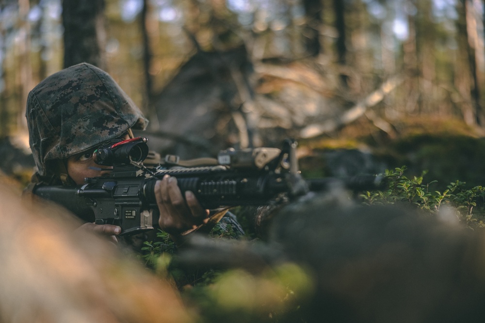 U.S. Marines conduct Land Navigation and patrolling tactics in Finland