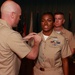 Chief Information Systems Technician Amanda Copeland, being frocked during The Cheif Petty Officer Pinning Ceremony.