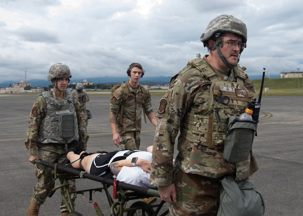 Yokota Airmen conduct Aeromedical transport training during SRI