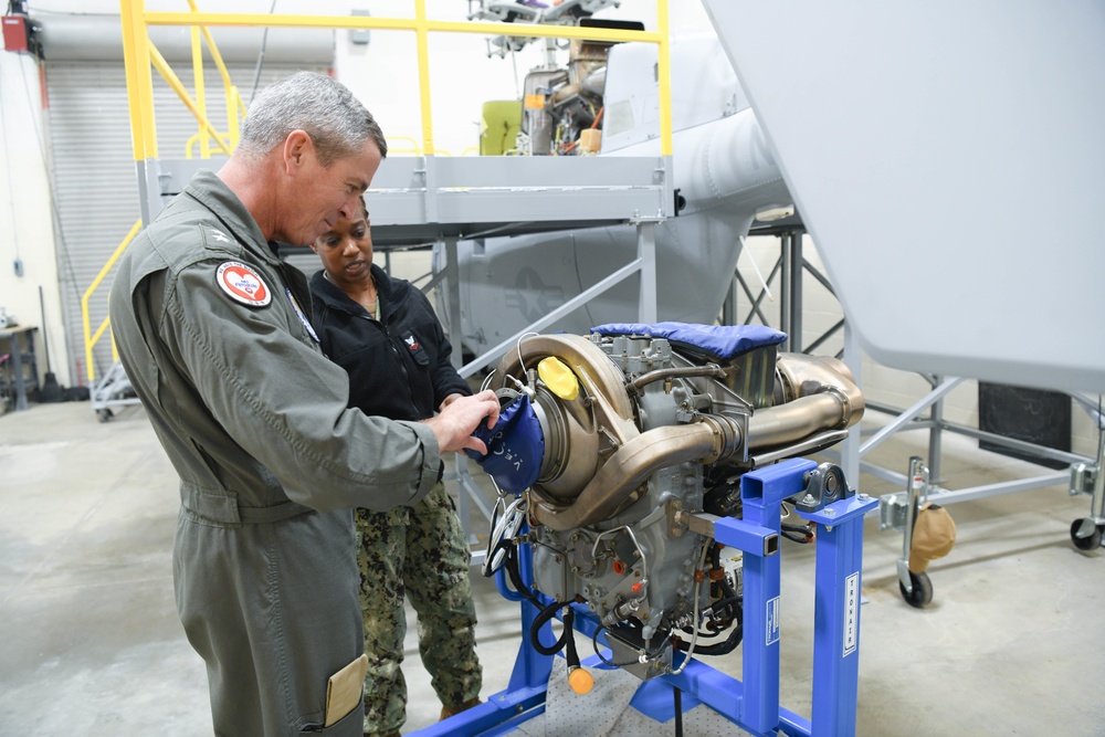 Rear Adm. Pete Garvin, commander, Naval Education and Training Command (NETC) visits Center for Naval Aviation Technical Training Unit (CNATTU) Norfolk