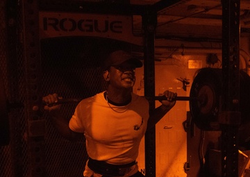 USS Ronald Reagan (CVN 76) Sailors compete in squat challenge