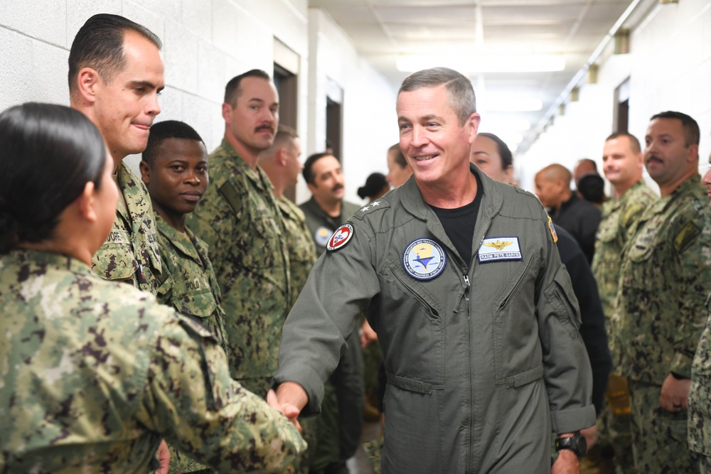 Rear Adm. Pete Garvin, commander, Naval Education and Training Command (NETC) visits Center for Naval Aviation Technical Training Unit (CNATTU) Norfolk