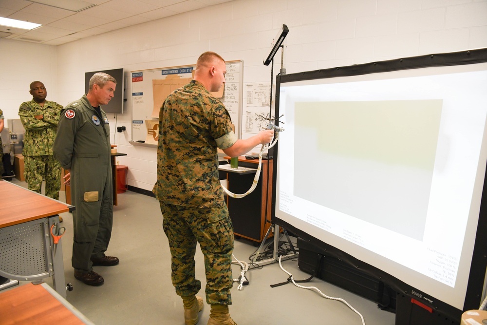 Rear Adm. Pete Garvin, commander, Naval Education and Training Command (NETC) visits Center for Aviation Technical Training Unit (CNATTU) Oceana, Naval Air Station Oceana, Virginia Beach, VA