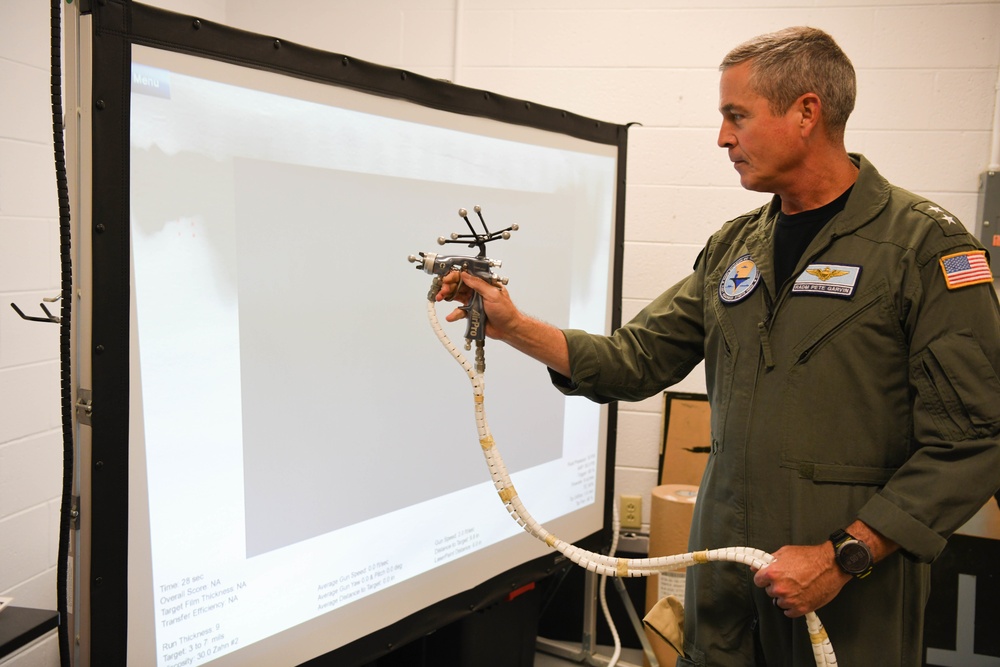 Rear Adm. Pete Garvin, commander, Naval Education and Training Command (NETC) visits Center for Aviation Technical Training Unit (CNATTU) Oceana, Naval Air Station Oceana, Virginia Beach, VA