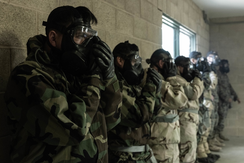 HQ Bn. Marines endure CBRN defense training