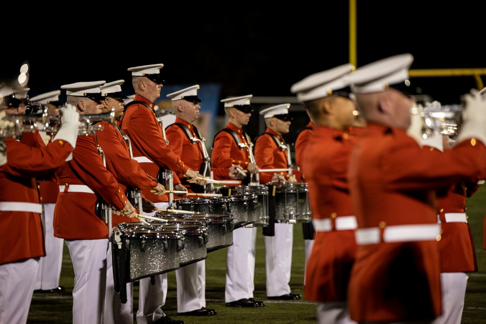 “The Commandant’s Own,” U.S. Marine Drum and Bugle Corps, showcased their skillset in front of thousands of enthusiastic supporters at Linganore High School Marching Band Competition.