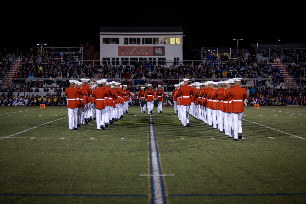 “The Commandant’s Own,” U.S. Marine Drum and Bugle Corps, showcased their skillset in front of thousands of enthusiastic supporters at Linganore High School Marching Band Competition.