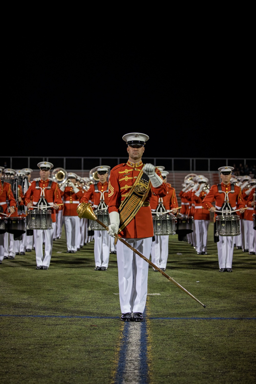 “The Commandant’s Own,” U.S. Marine Drum and Bugle Corps, showcased their skillset in front of thousands of enthusiastic supporters at Linganore High School Marching Band Competition.