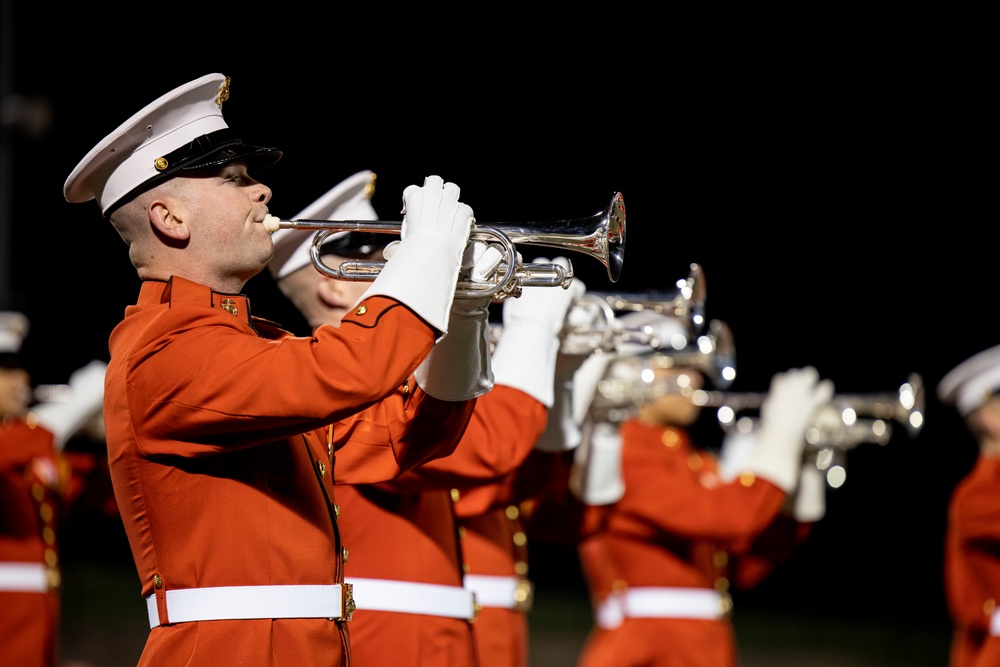 “The Commandant’s Own,” U.S. Marine Drum and Bugle Corps, showcased their skillset in front of thousands of enthusiastic supporters at Linganore High School Marching Band Competition.