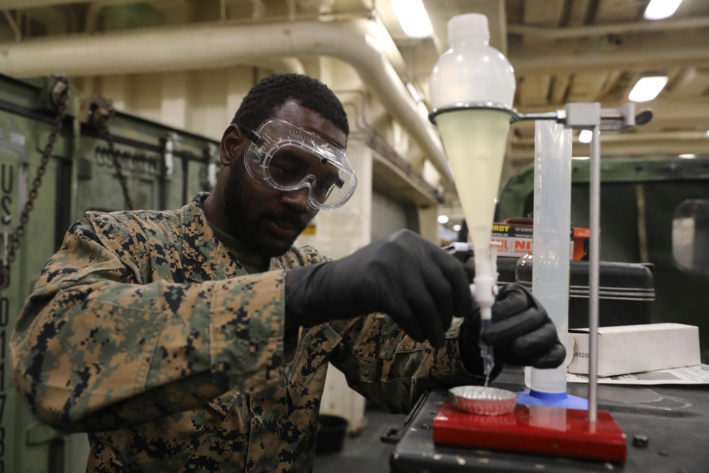 U.S. 13th MEU Marine Tests Fuel