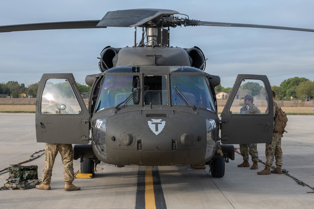 U.S. Soldiers with the San Antonio Army Aviation Support Facility, Army Texas National Guard, visit Texas Challenge Academy