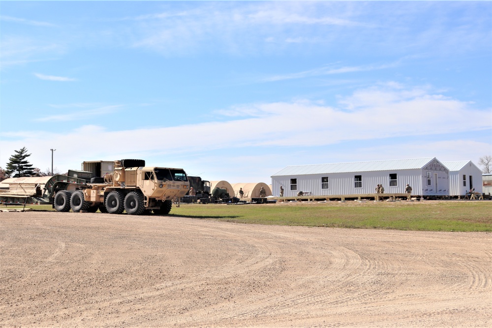 Army Reserve combat engineers with 461st Engineer Company support Fort McCoy troop project