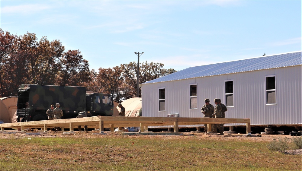 Army Reserve combat engineers with 461st Engineer Company support Fort McCoy troop project