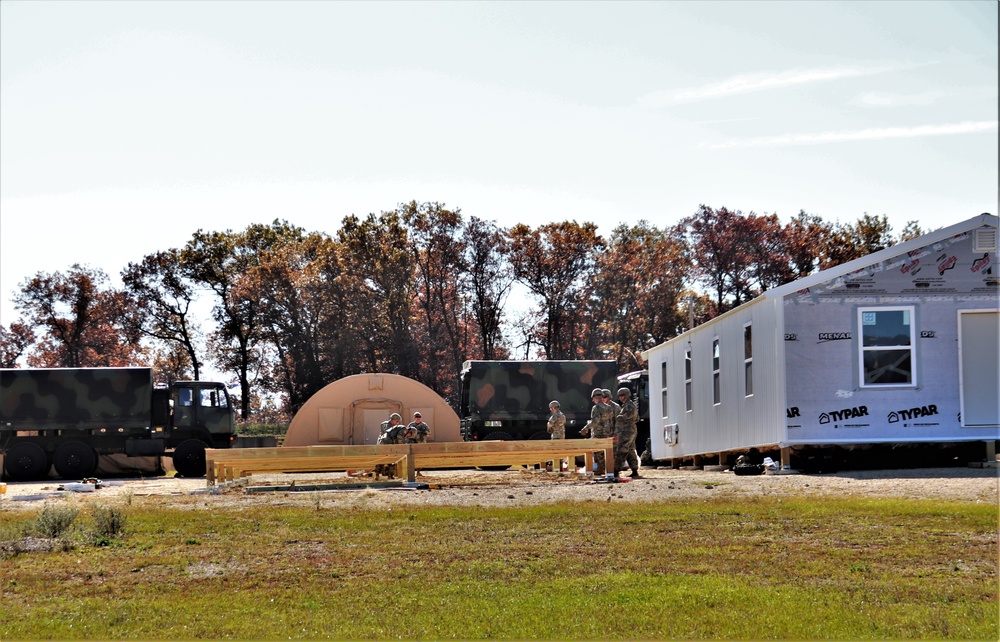 Army Reserve combat engineers with 461st Engineer Company support Fort McCoy troop project