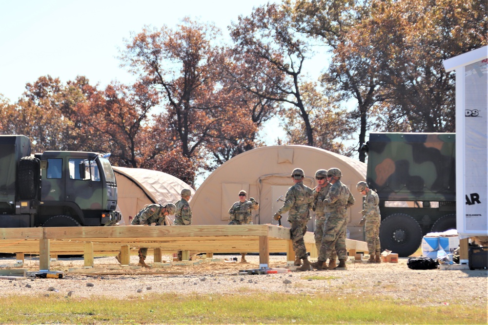 Army Reserve combat engineers with 461st Engineer Company support Fort McCoy troop project