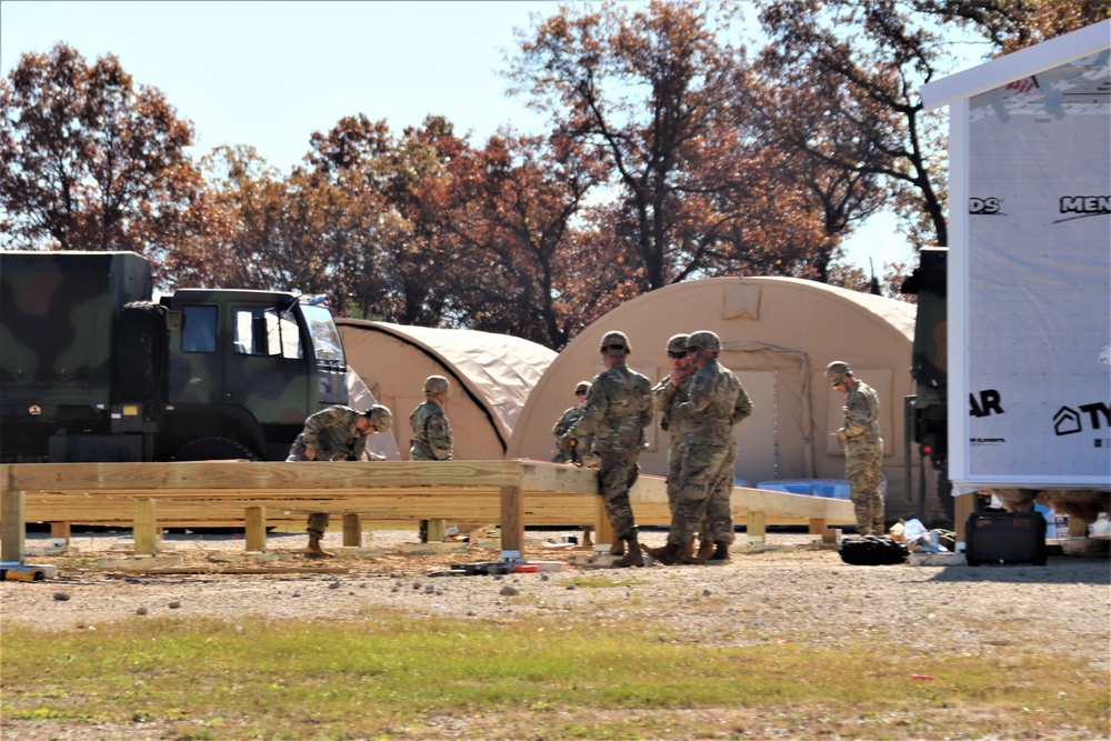 Army Reserve combat engineers with 461st Engineer Company support Fort McCoy troop project