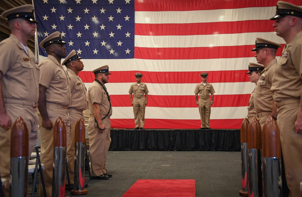 Sailors Assigned to USS America (LHA 6) Attend Chief Pinning Ceremony