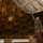 A military service member in camouflage uniform stands inside a large geodesic dome structure, reaching up to touch or inspect a large satellite dish or antenna array mounted near the dome's interior ceiling. The dome's triangular panel framework is visible overhead, with a warm amber/bronze coloring to the panels. The setting appears to be a military or government communications facility.