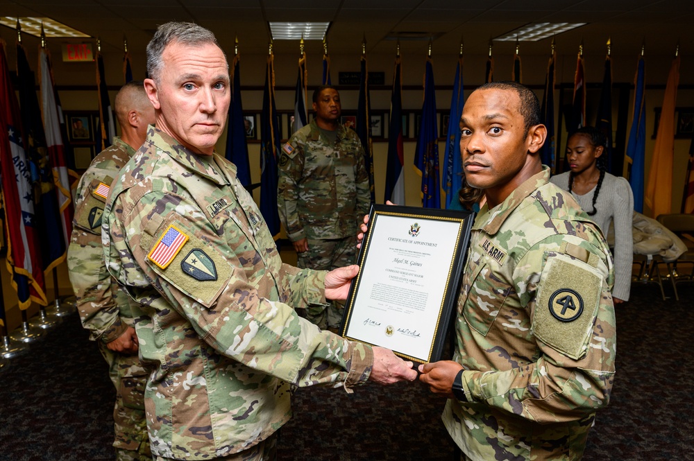 Command Sgt. Maj. Gaines appointed responsibilities of 250th BSB