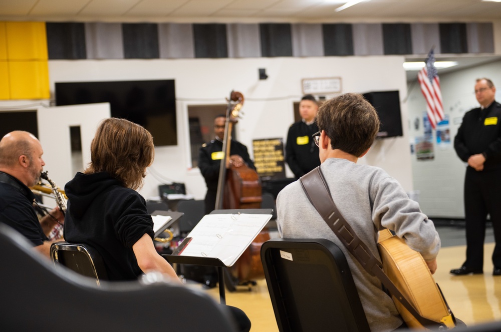 U.S. Navy Band Commodores present a clinic at Millington Central High School