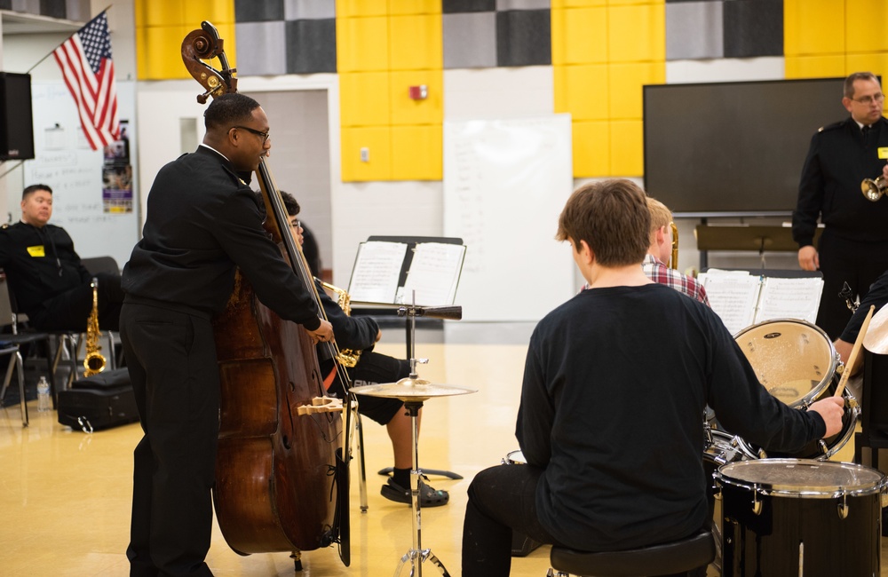 U.S. Navy Band Commodores present a clinic at Millington Central High School