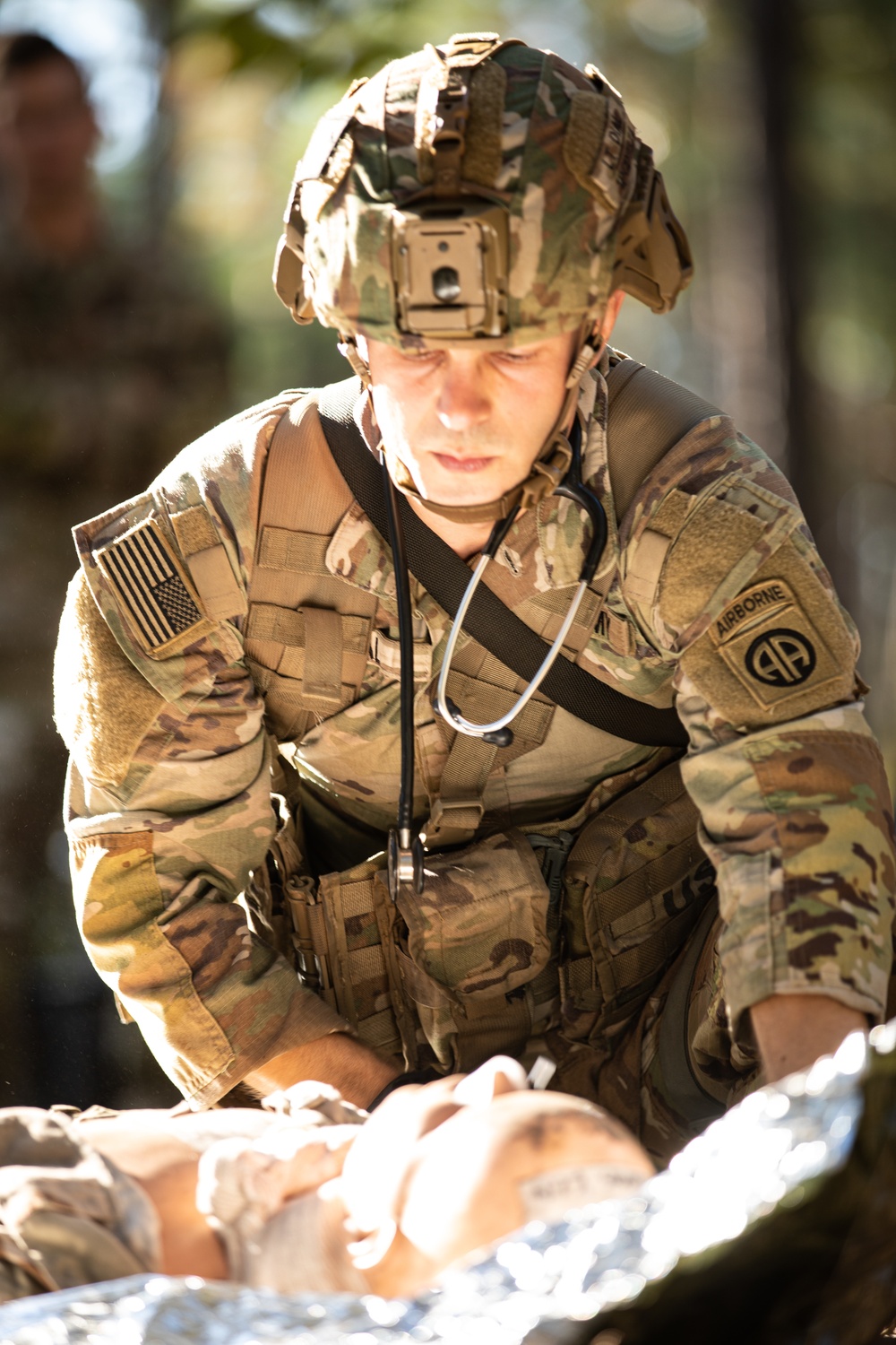 Soldiers compete in 44th Medical Brigade's Expert Field Medical Badge Competition