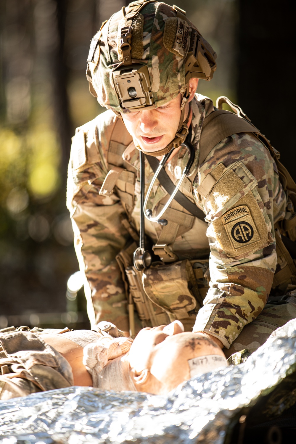 Soldiers compete in 44th Medical Brigade's Expert Field Medical Badge Competition