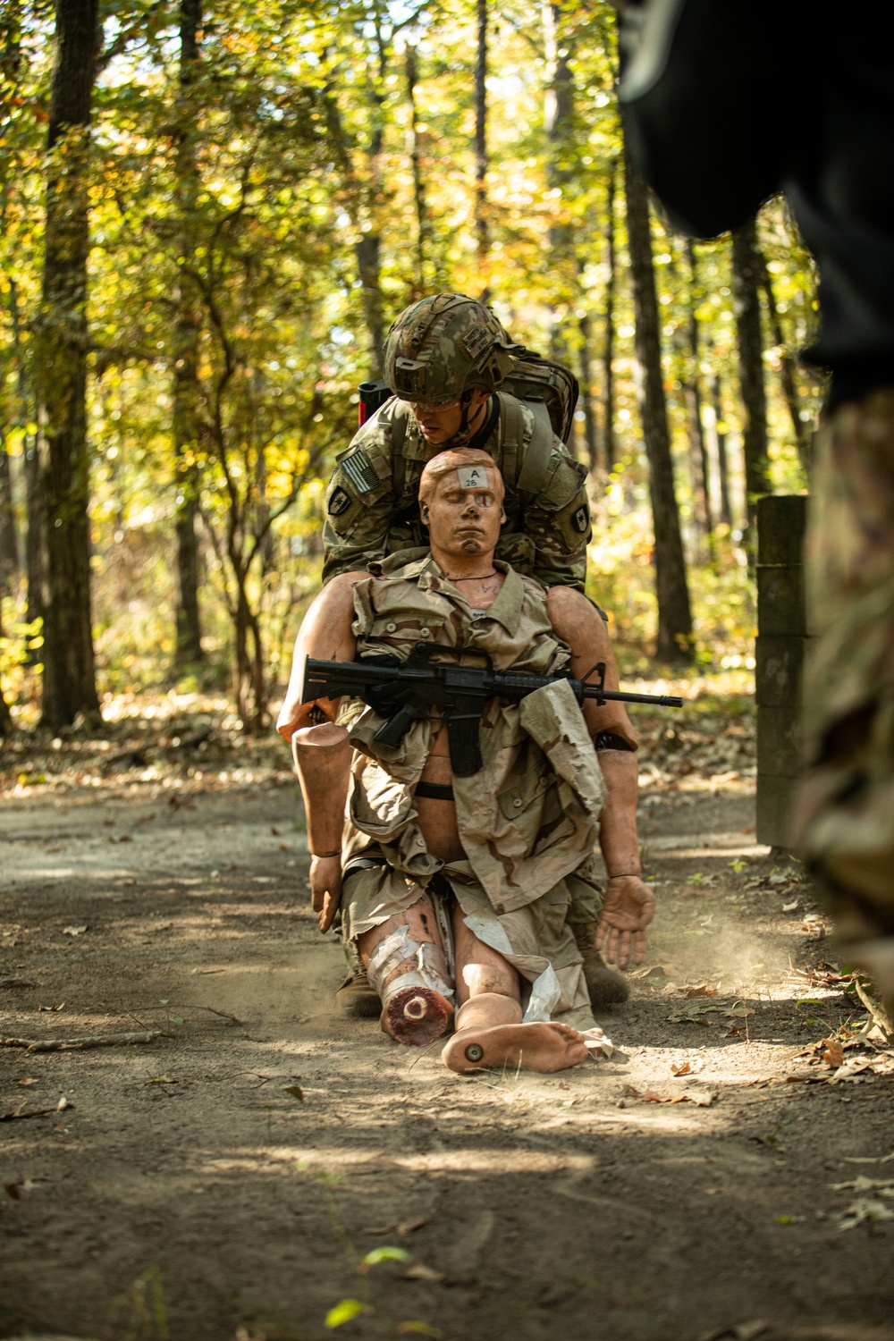 Soldiers compete in 44th Medical Brigade's Expert Field Medical Badge Competition