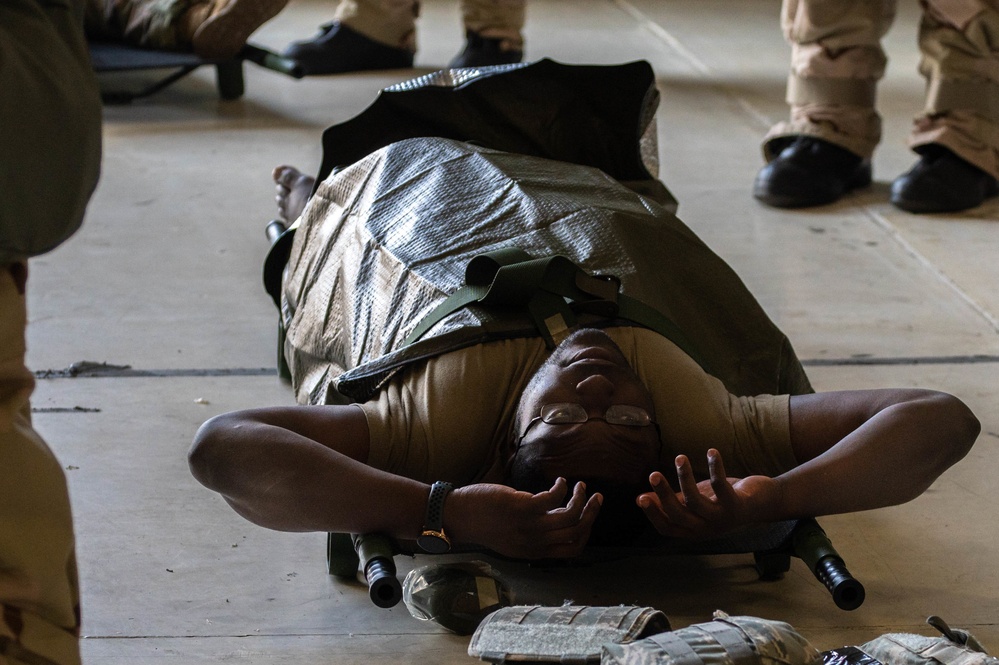 Scott Air Force Base 375th Aeromedical Evacuation Squadron rehearses during Ballistic Badger 2022