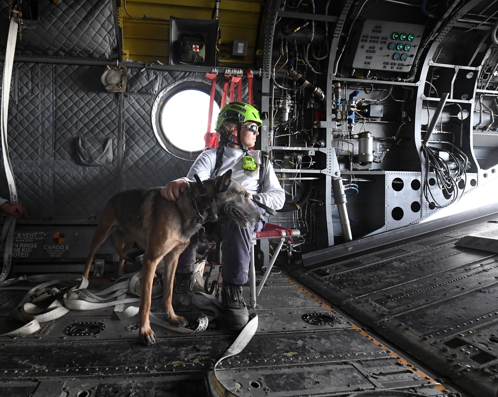 FEMA Urban Search and Rescue Teams Fly on a Chinook to Sanibel Island