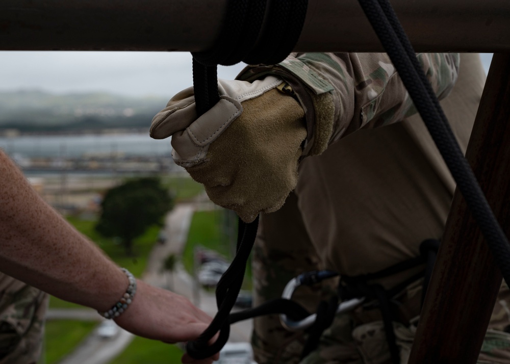 Andersen AFB Airmen participate in rappelling training