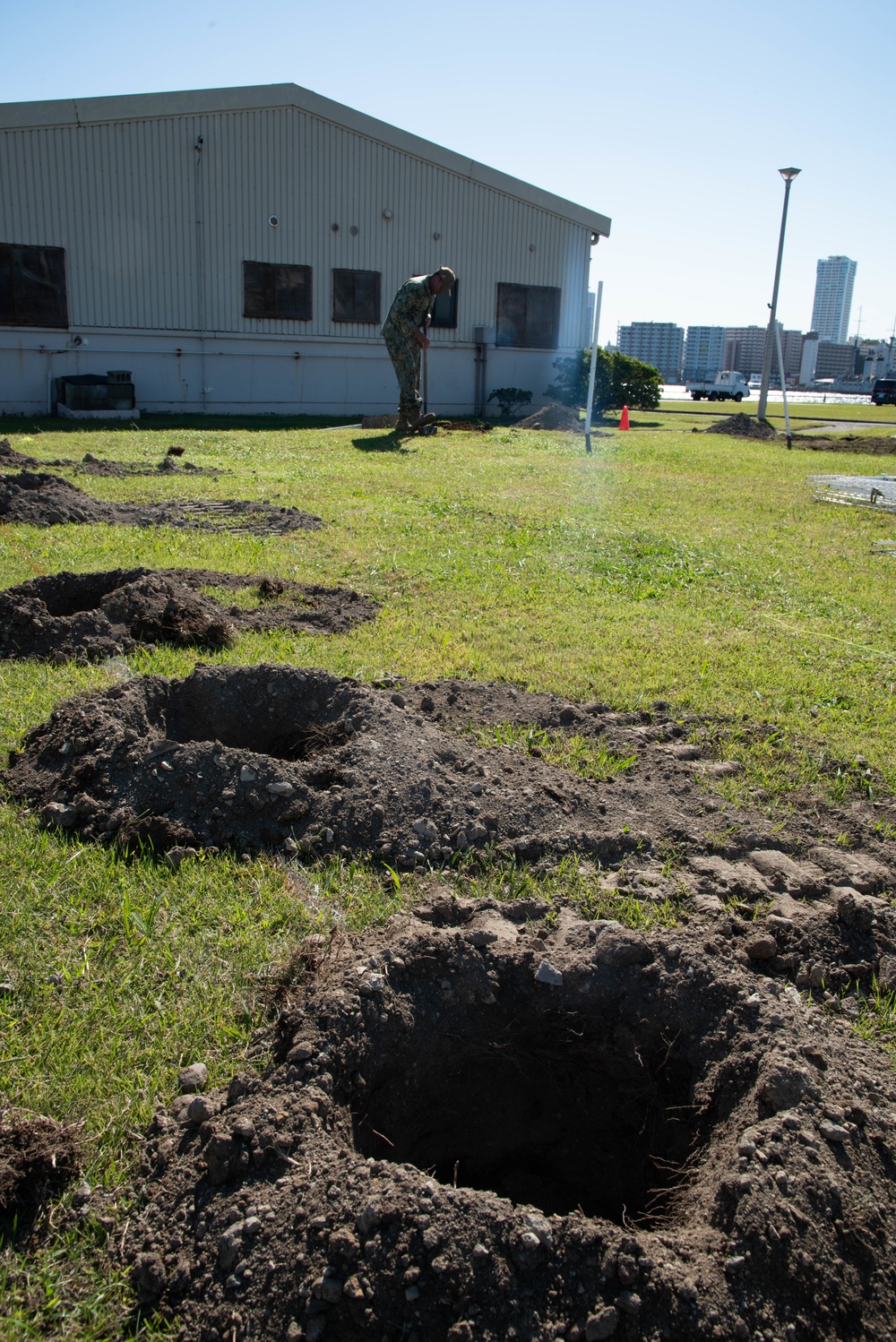 New Dog Park under Construction beside Berkey Field onboard CFAY