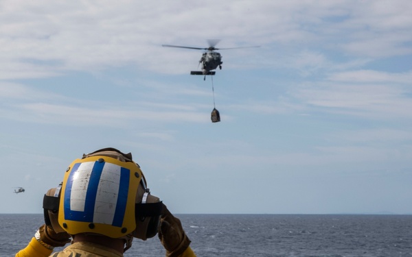 USS Tripoli Vertical Replenishment