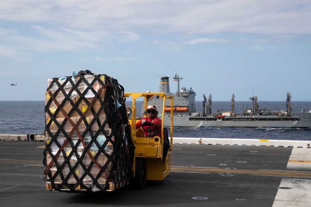 USS Tripoli Vertical Replenishment