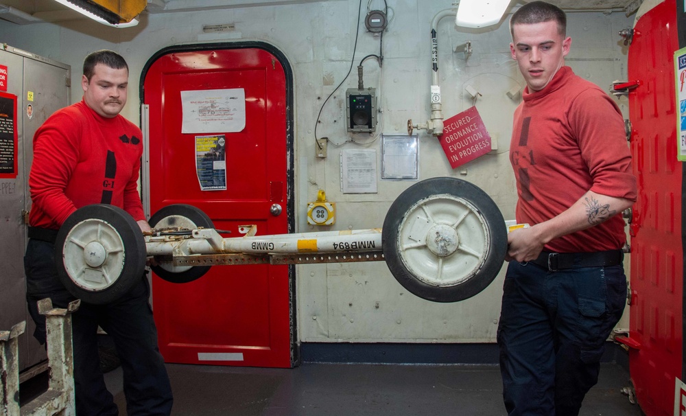 USS Ronald Reagan (CVN 76) Sailors perform maintenance