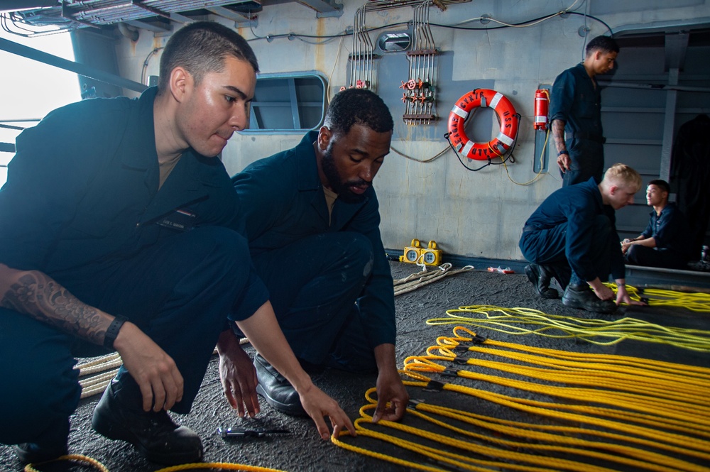 USS Ronald Reagan (CVN 76) Sailors conduct daily checks