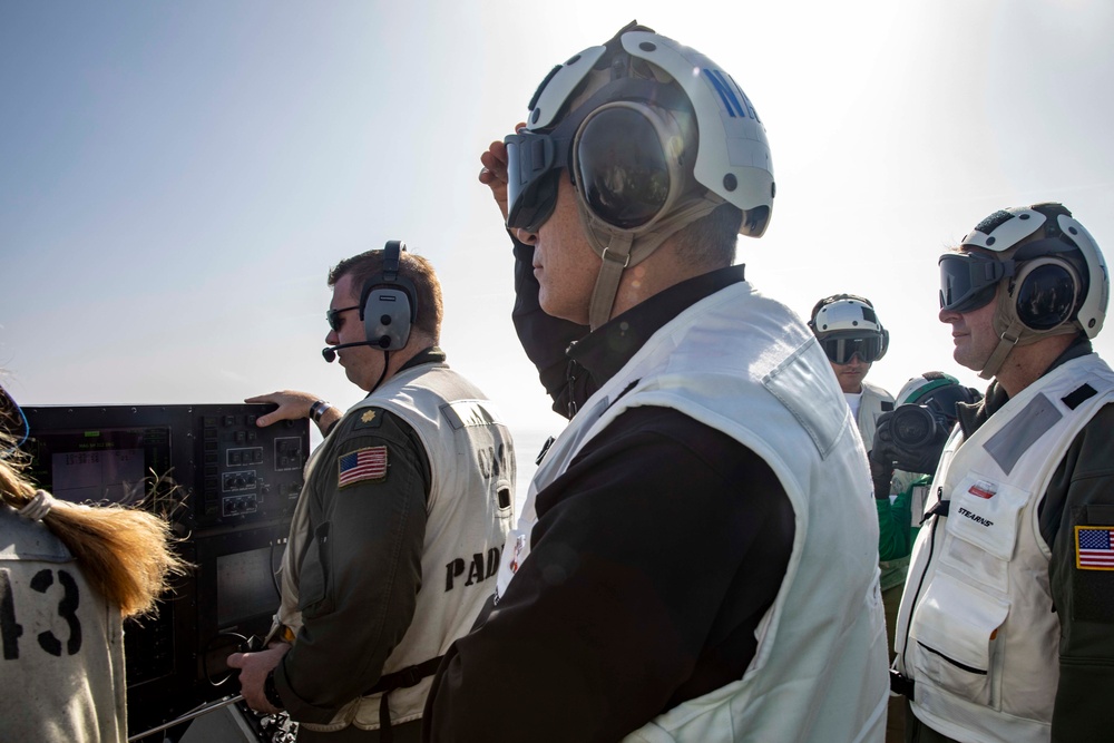 Secretary General of NATO visits George H.W. Bush Carrier Strike Group during Neptune Strike