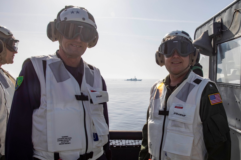 Secretary General of NATO visits George H.W. Bush Carrier Strike Group during Neptune Strike