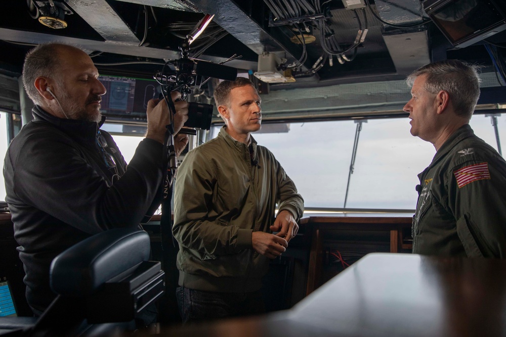 Secretary General of NATO visits George H.W. Bush Carrier Strike Group during Neptune Strike