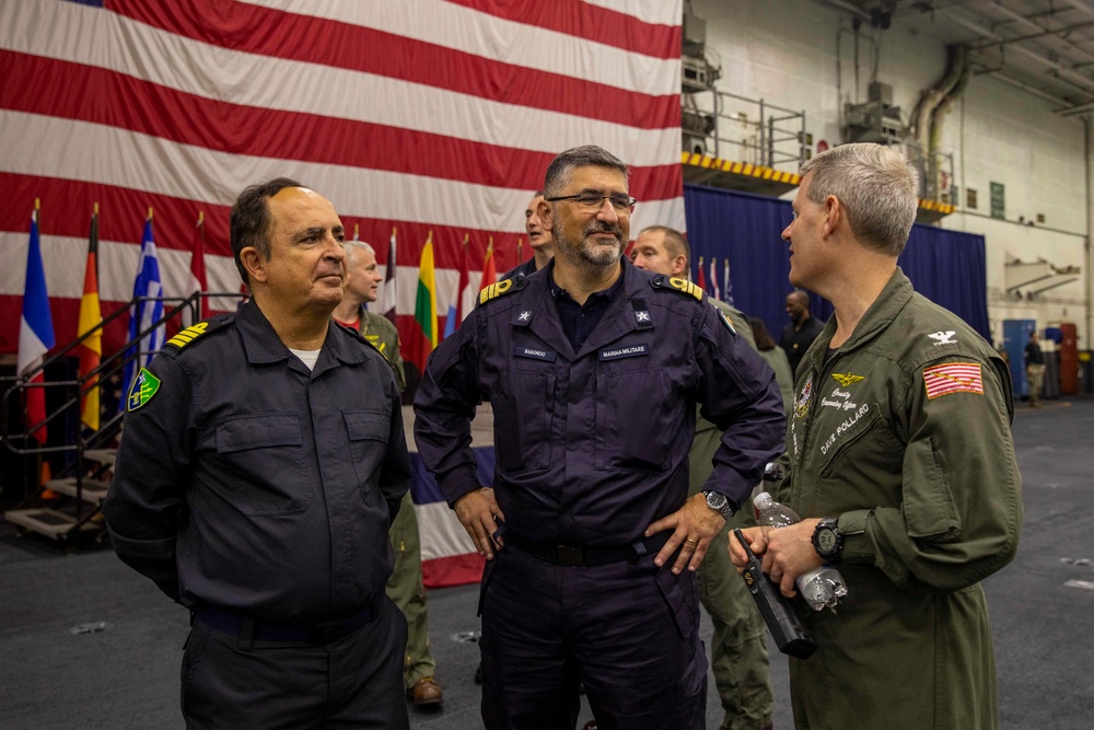 Secretary General of NATO visits George H.W. Bush Carrier Strike Group during Neptune Strike