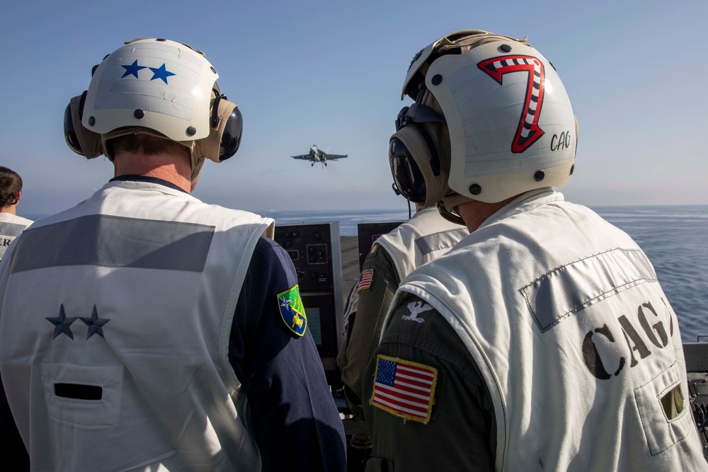 Secretary General of NATO visits George H.W. Bush Carrier Strike Group during Neptune Strike