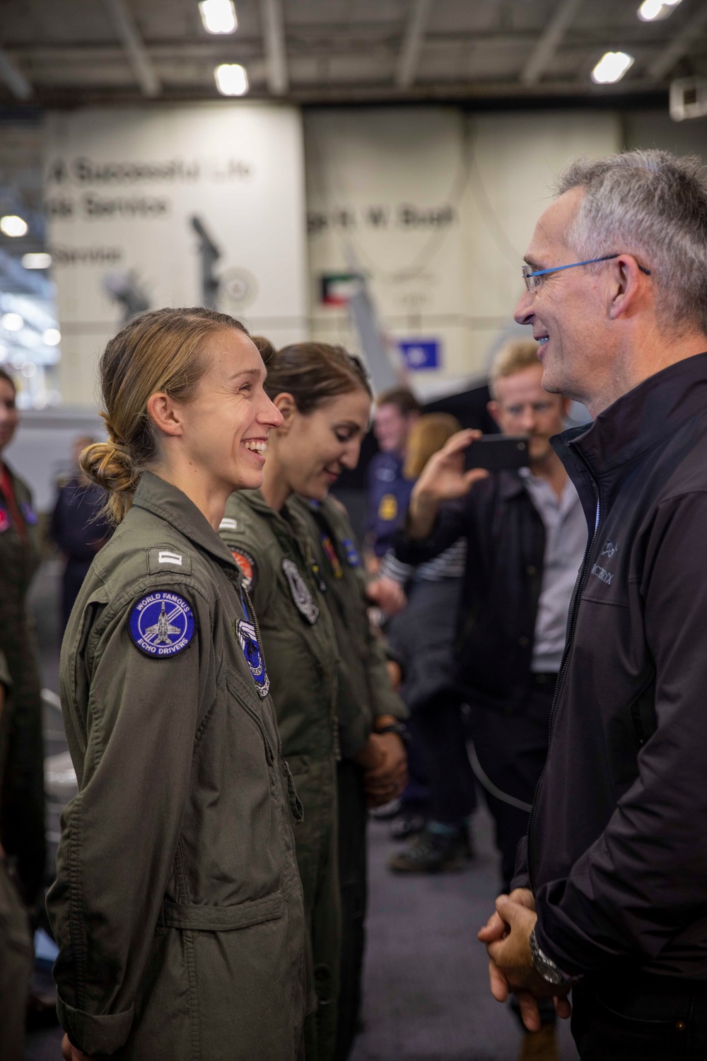 Secretary General of NATO visits George H.W. Bush Carrier Strike Group during Neptune Strike