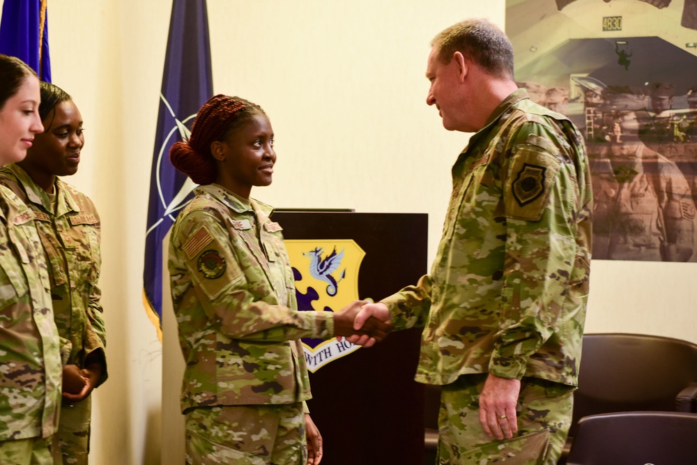 Mrs. Terrie Hecker, U.S Air Force in Europe and Air Forces Africa commanders spouse visits Aviano Air Base